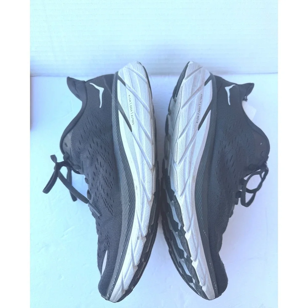 Hoka Clifton‎ 8 Mens Black White Cushion Sneaker Running Shoes EU 42 US 9.5